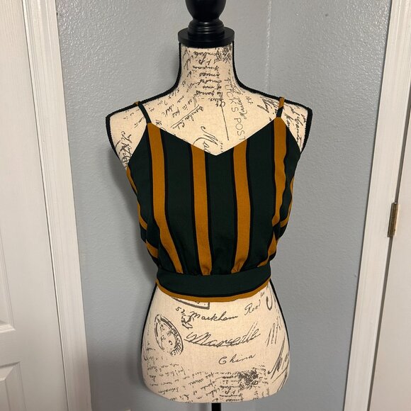 Striped Tie Back Cropped Top size small - Picture 1 of 5